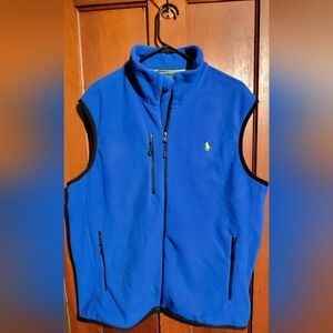 Polo by  Ralph Lauren Mens XL Performance Fleece Vest Blue Full Zip